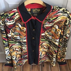 Bob Mackie wearable art silk shirt